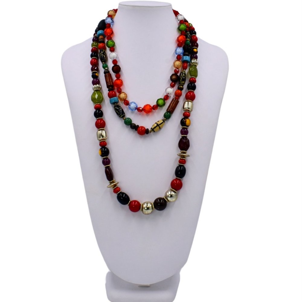 Set Of 3 Fall Color Necklaces